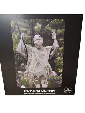 Spooky Village 36 Inch Swinging Mummy Halloween Prop Decor Hanging Figure New